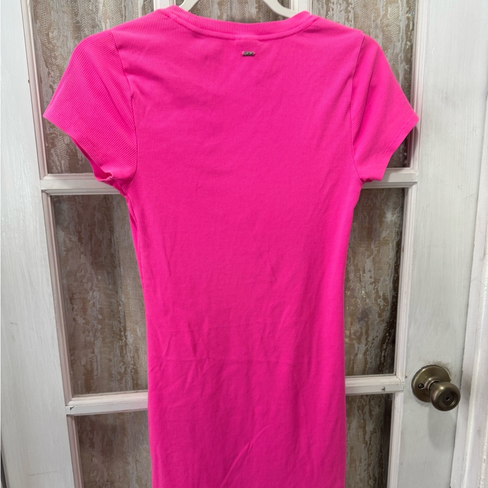 Vibrant Pink Short Sleeve Dress